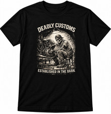 Vintage Motorcycle Mechanic T Shirt Skull Garage Custom Bike Graphic Tee picture