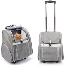 Lollimeow Pet Rolling Carrier, Dog Backpack 15.5
