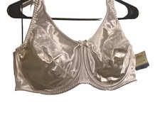 Sexy gloria Vanderbilt Ivory Satin Underwire Floral Print Bra Size 46 D Lt97 picture