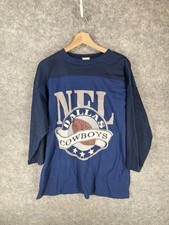 Vintage Dallas Cowboys Shirt Mens Large Blue NFL Football Jersey 3/4 Sleeves 90s picture