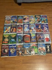Huge Disney VHS Movie Lot 28 Tapes Vintage Family Kids Clamshell Collection picture