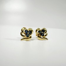 Vintage 18k Gold and sapphire stud earrings picture