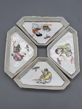Antique Chinese Republic Period Style Hand Painted Famille Rose Dishes Set of 4 picture