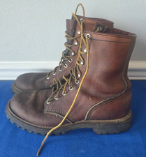 VTG 1960s Red Wing Irish Setter 899 Logging Boots Russet Leather Vibram Sz 7 N picture