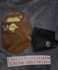 BAPE A Bathing Ape Face Mask Black Ape Head Pouch New Sealed picture