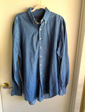 Ralph Lauren Men's L Blue Denim Long Sleeve vintage Shirt purple label  picture
