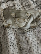 Balenciaga Medium Leather City Bag Gold Hardware Bag Off White Used Condition picture