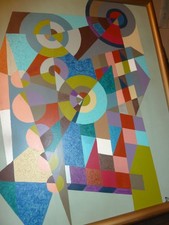 Original Abstract Painting Attributed to Werner Drewes picture