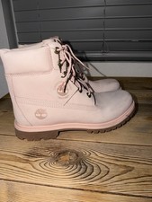 Timberland Women's Premium 6-inch Waterproof Boot Beige/Pink, Size 8.5 picture