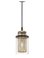 Metropolitan N7811-726 Mini Pendant Clear Glass Light, Coal Black And Soft Brass picture