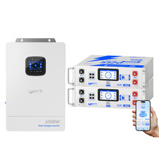 48V 100Ah Wattcycle Server Rack LiFePO4 Battery +6500W Solar Hybrid Inverter UPS picture