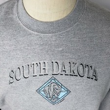 Vtg South Dakota Tourist Sweatshirt Crewneck Sz M/L Buffalo Outdoors Heather picture
