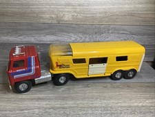 Vtg ERTL Pressed Steel International Transtar Vista Dome Horse Van 1971 Semi 21