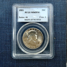 1951 (p) Franklin Half Dollar PCGS MS65 FBL (Full Bell Lines) - Great Eye Appeal picture