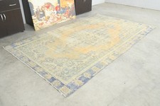 6x9 Turkish Antique Rug Anatolian Hand-Knotted Vintage Oushak Large Carpet,268 picture