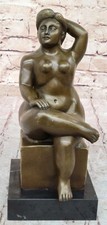 Large Chubby Nude Naked Woman Bronze Sculpture Fernando Botero Gift Decorative picture