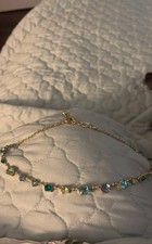 Vintage Multi-Stone Gold-Tone Necklace picture