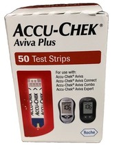 50 Accu-Chek Aviva Plus Test Strips~Exp~3/27~$34.77~Free Ship picture