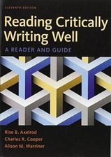 Reading Critically, Writing Well: A Reader and Guide - Paperback - GOOD picture