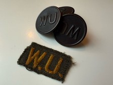 Vtg 1930s-40s Western Union Sigmund Eisner Brass Uniform Buttons & Cloth Patch picture