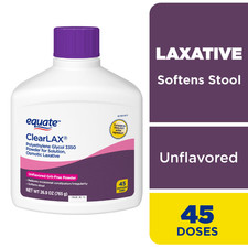 Equate ClearLAX Polyethylene Glycol 3350 Laxative 45 Doses Compare MiraLAX picture