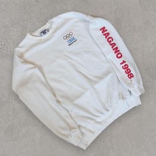 Vintage 1998 Nagano Olympics IBM Bobsled Sweatshirt Lee Heavyweight XL White USA picture