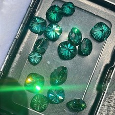 Loose Moissanite 0.5-5ct Green Cushion Cut for Jewelry Handmade GRA Certificate picture