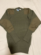 Genuine British Army Vintage 100% New Wool Olive Green Commando Sweater picture