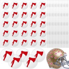 Jecery 200 Pcs 8 Sheets Football Helmet Stickers Hatchet Decals Red on Clear picture