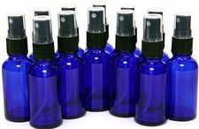 1oz Cobalt Blue Glass Bottle with Black Sprayer - Pack of 12 picture