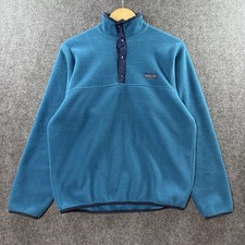 VTG 80’s Patagonia Synchilla T Snap Fleece Men’s M Teal Blue Triangle Tag USA picture