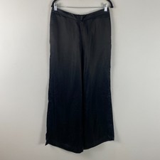 Athleta Calm Cool Wide Leg Pants Size Large Black Pull On Relaxed Fit picture