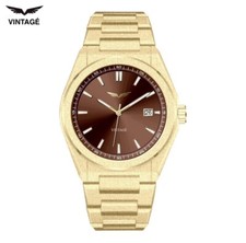 Vintage Frosted Sun-ray Dial Watch, Stainless Steel, Water Resistant,  Analog picture