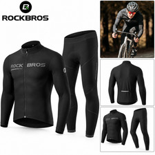 ROCKBROS Men's Winter Cycling Jacket Pants Set Thermal Warm Windproof Bike Suit picture