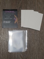 100 ACEO Cards & Card Sleeves Blank 100 lb Linen Cover Paper 2.5 x 3.5 Trading picture