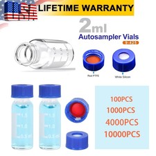 1000/10000Pcs 2ml Autosampler Vial Lab vials w/ Caps 9-425 Glass Sample Vials US picture