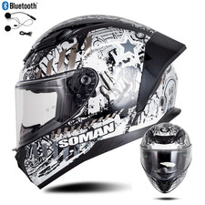 DOT BLUETOOTH  Motorcycle Helmet SOMAN Full Face Street Bike Motorbike Helmet picture