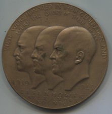 1965 20th Anniversary Victory in Europe Day Medallic Art Co.  Bronze 75mm Medal picture