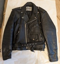 Unik International Vintage (1997) Men's Leather Biker Jacket, Size 42 picture