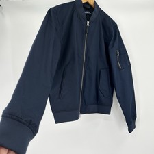 Everlane Full Zip Bomber Jacket Mens M Blue Preppy MA-1 Aviator Water Resistant picture