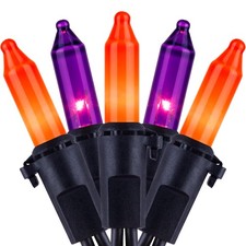 YULETIME 200 Orange Purple Halloween Lights, 2-Set 66 feet, & picture