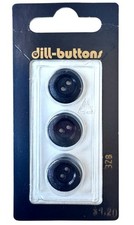 Buttons Black 2-Hole Concave Dish 3-Pack 5/8