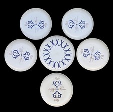 6pcs Vintage Eva Zeisel Pottery Stoneware Rooster 5 Dinner Plates + Chop Plate picture