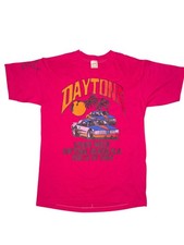 VTG 1984 Daytona Speed Week T-Shirt M FUSCHIA Cars Palms USA Single Stitch picture