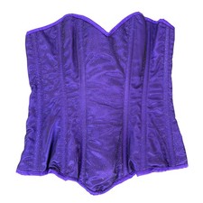 Lavish Daisy Corsets Purple Sparkly Side Zip Boned Corset L New picture