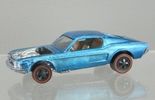 Vintage 1969 Hot Wheels Redline Ice Blue Custom Mustang Brown Interior USA RARE picture