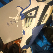 Jordan Air Jordan 4 Mid Top White/Blue/Black Colorblock Lace Up Men’s 10.5 picture