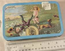 vintage metal advertising or biscuit storage tin lithograph lid 