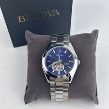 New Bulova Surveyor Blue Dial Stainless Steel Men's Automatic Watch 96A275 42 mm picture