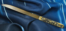 Antique Japanese Kozuka Kiri Paulownia Crest Waves Gold Silver Samurai Sword Fit picture